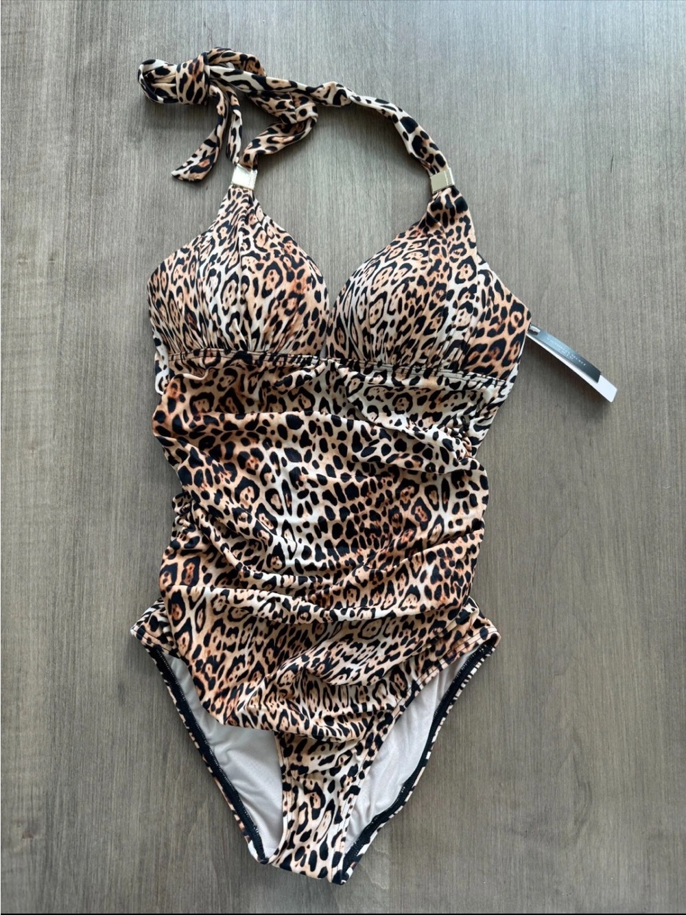NWT Victoria’s Secret Forever Push-Up Ruched One Piece Swimsuit Leopard XS